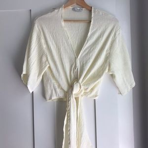 Mango Tie Front Crop Top